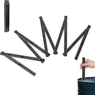 Oil Tank Measuring Stick, 10 Fold 78" Solid Wood Folding Fuel Gauge Stick Ruler for Deep Storage Tanks (Black)