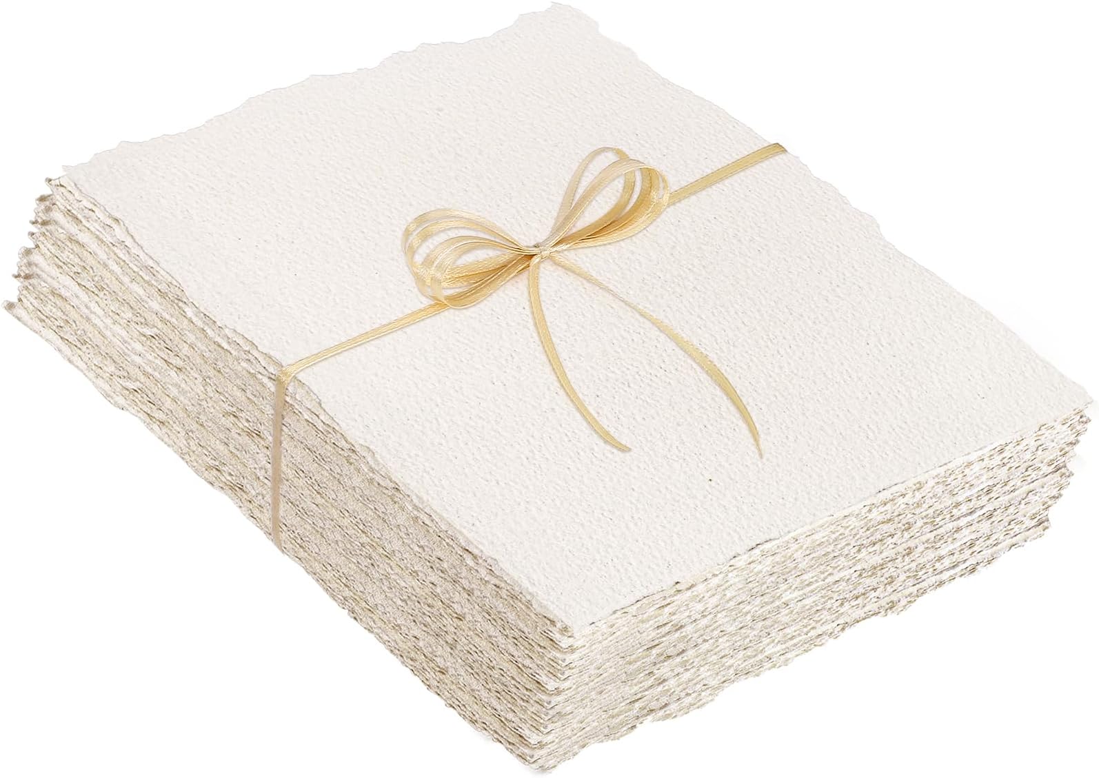 50 Sheets Watercolor Paper 4 x 6inch, 300 GSM Deckled Edge Paper Rough/Textured Handmade Paper Cotton Paper for Watercolors, Wedding Invitations, Cards, Crafts