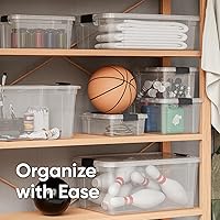 Vista 5 de Superio Storage Bins with Lids- 3 Pack, 4.5 Qt Clear Boxes for Organizing, Stackable Plastic Containers- BPA Free, Non-Toxic, Odor Free, Organizer 3