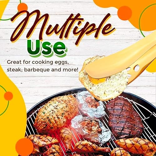 Miniatura 4 de Paquete de 2 pinzas de cocina para cocinar, pinzas de acero inoxidable dorado de 10 pulgadas para parrilla, utensilios de servir resistentes al