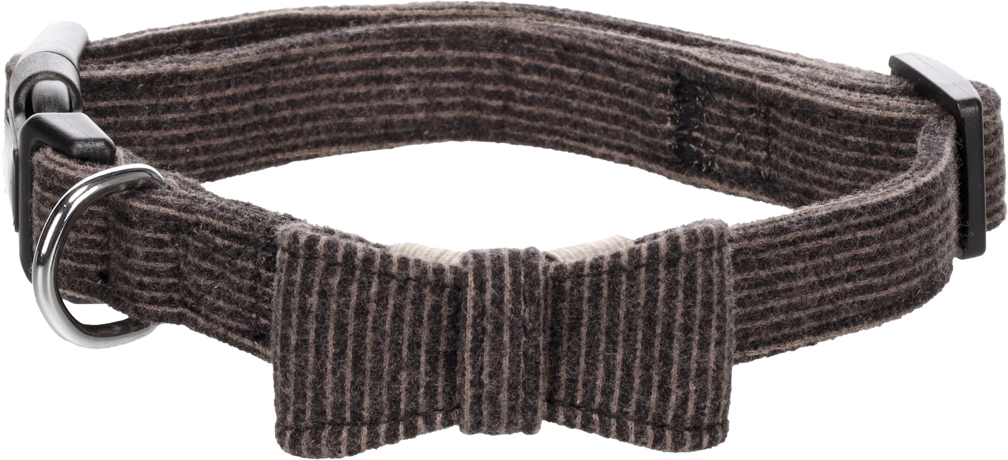 Dog Collar with bow tie Herbert Dark brown M 35-50cm 20mm