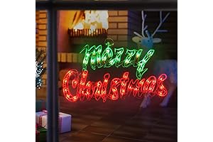 17.7-Inch Lighted Merry Christmas Window Decoration