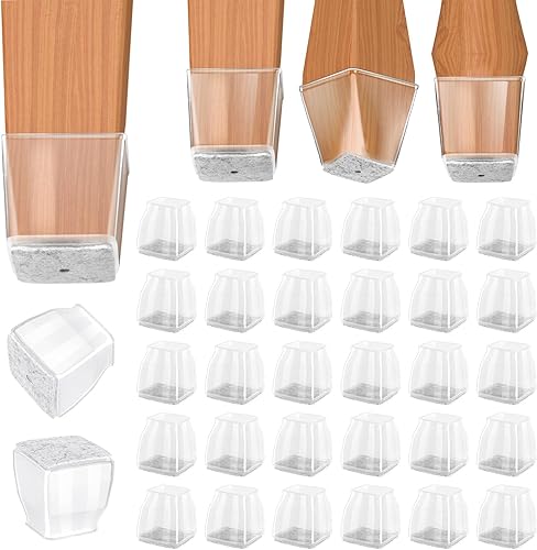 Miniatura 18 de BALEINE Paquete de 16 protectores de silicona para patas de silla, tapas protectoras de patas de taburete, tapas antideslizantes para patas de silla