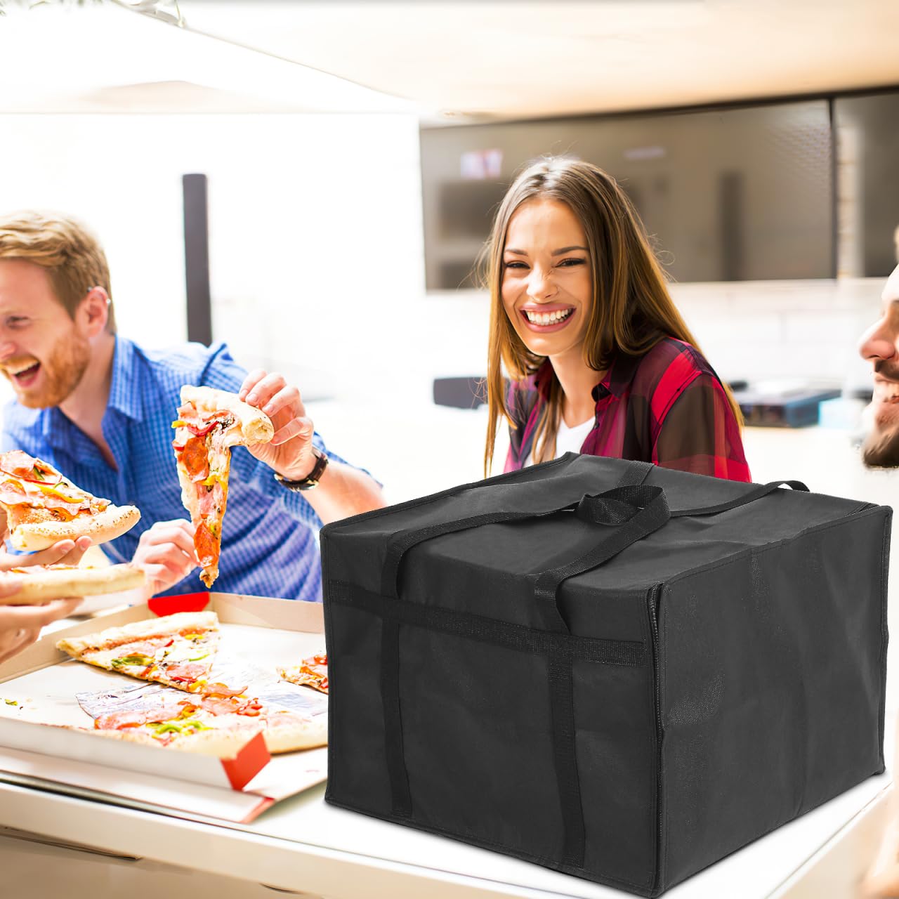 Isolierte Lebensmitteltasche Mit Griffen Faltbare Kühltasche Für Pizza Und Catering Für Heiße Und Kalte Speisen Wiederverwendbar Und Langlebig Für Picknicks Und Lieferungen