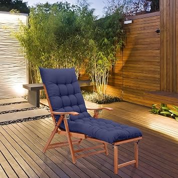 Rocking Chair Cushions and Pads Garden Terrace Lounge Chair Cushions Outdoor Patio Seating Sun Lounger(Black)