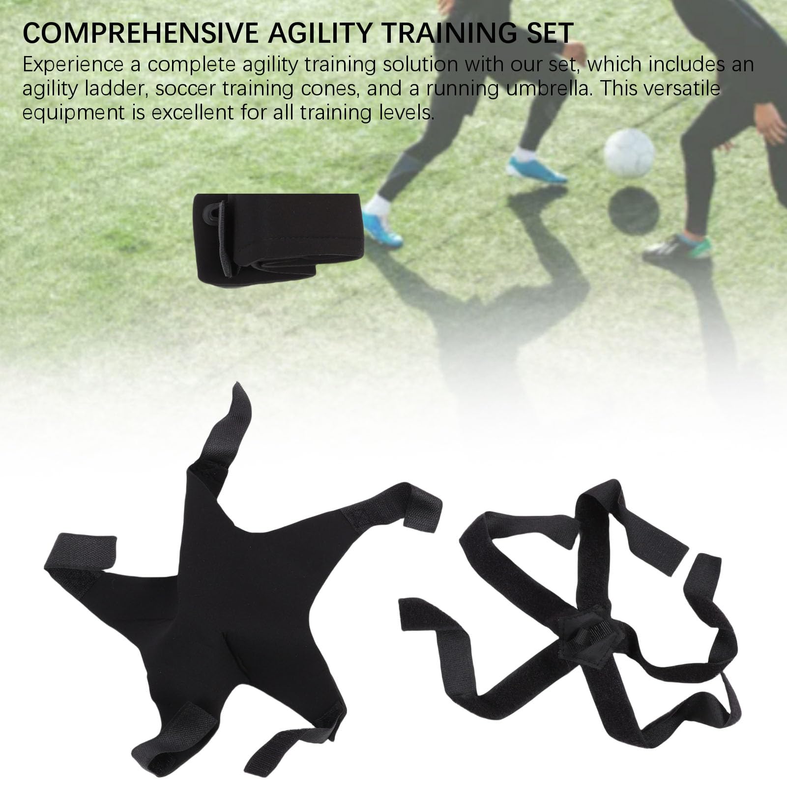 Srliya Set di Attrezzature per Allenamento di velocità con Scala di agilità con Coni di Calcio con Scala di velocità Ombrello da Corsa Attrezzatura per Allenamento Fitness per Calcio