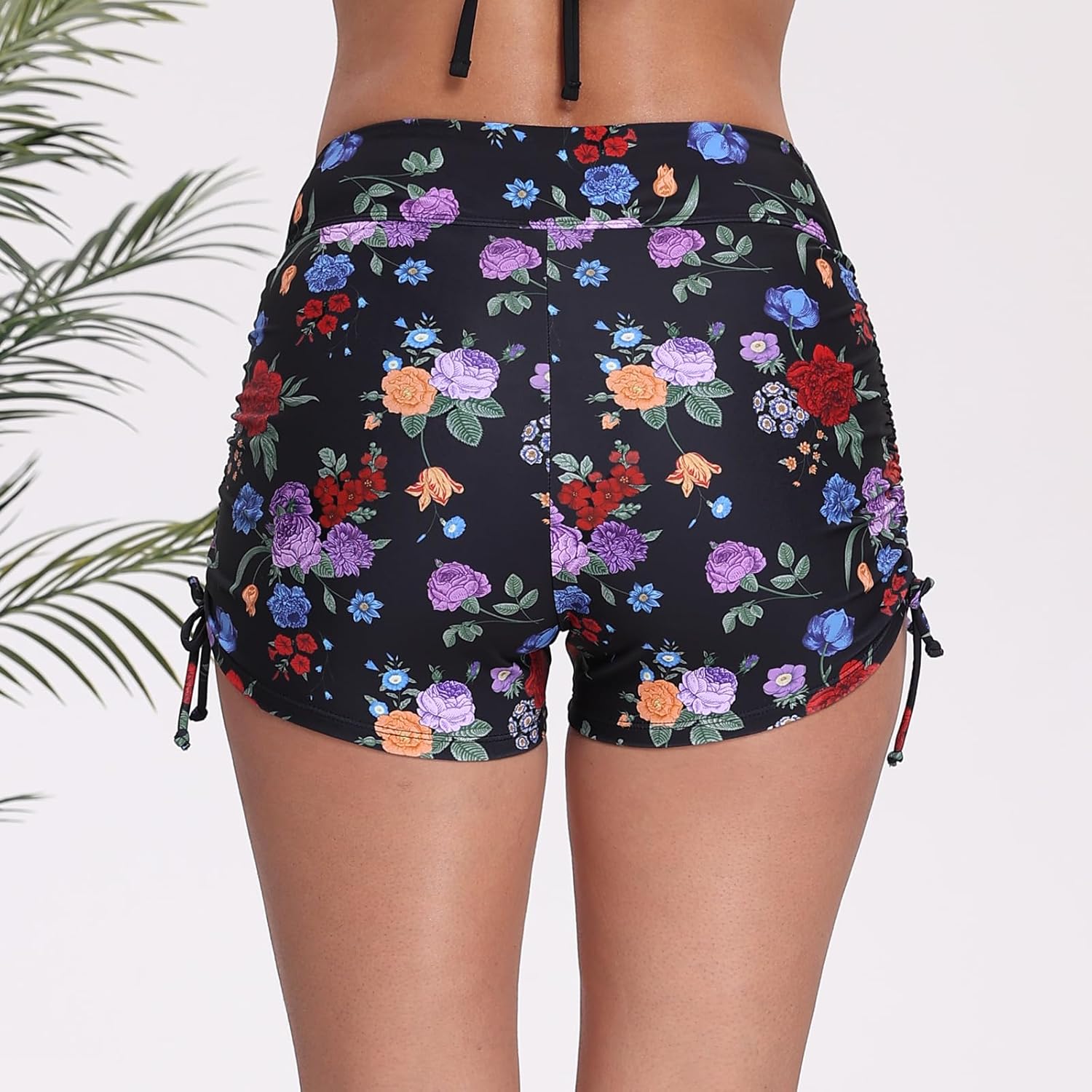 Halcurt Women's High Waisted Swim Board Shorts (Available in Plus) Tummy Control Side Drawstring Swimsuit Bottoms - Image 5