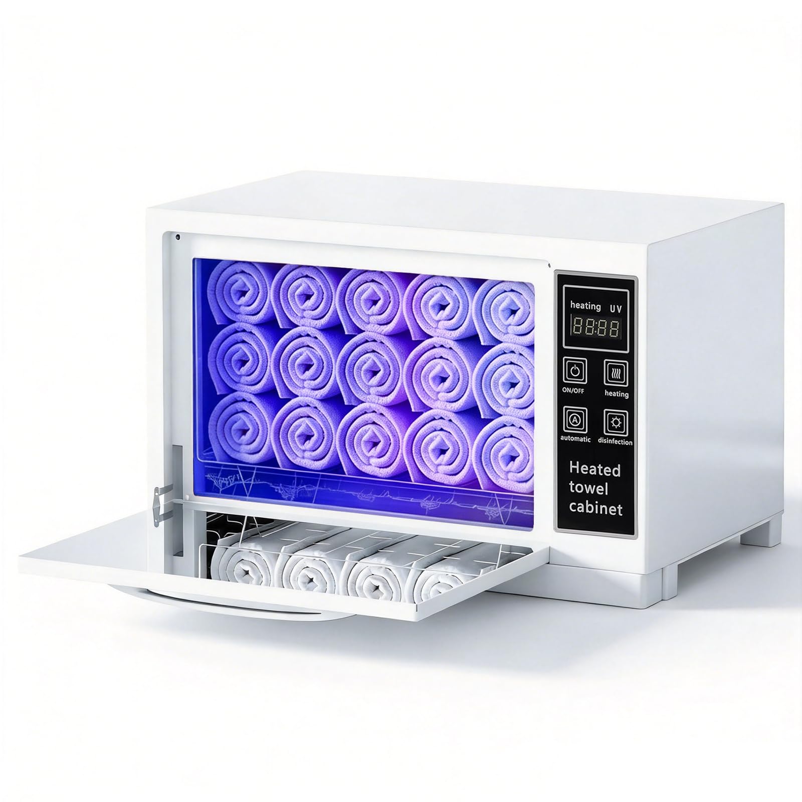 10L Handtuchwärmer, Hot Towel Warmer Cabinet mit Touchscreen, Digitalanzeige, UV Sterilisation, 4-in-1 Funktion Handtuchwärmegerät Elektrisch 167℉ für Gesichtspflege, Spa, Salon & Home Use