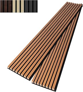 Art3d red oak-colored fluted slat wall panels