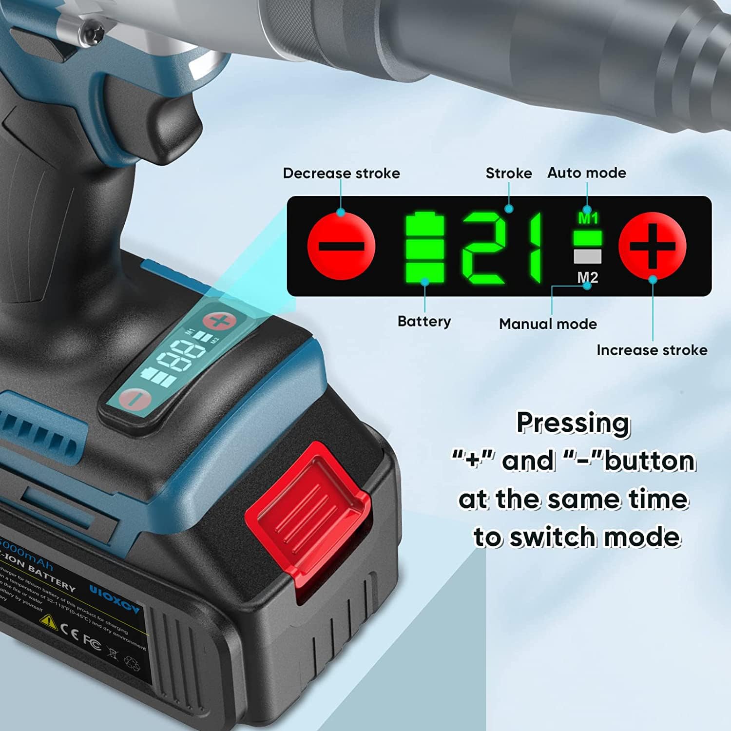 2-in-1 Electric Rivet Nut Gun for Rivets(1/8'', 5/32'', 3/16") & Rivet Nuts (1/4",5/16",3/8") with 2 Battery, Cordless Pop Rivet Insert Installation Tool