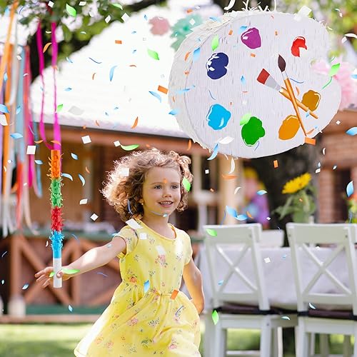 Vista 13 de Lewtemi Decoraciones de fiesta de piñatas con barra para ojos vendados y confeti para decoración de fiesta, centro de mesa, accesorio de fotos