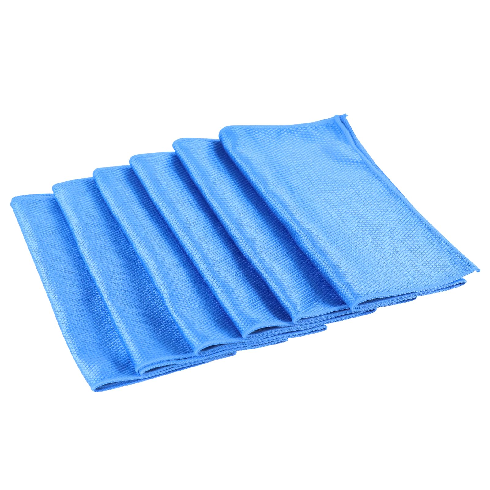 Wogomz 6PCS Microfiber Glass Cleaning Cloth, 12"×24" Fish Scale Cloth for Car Glass & Window Cleaning, Lint-Free Streak-Free, Multi-Purpose Mirror