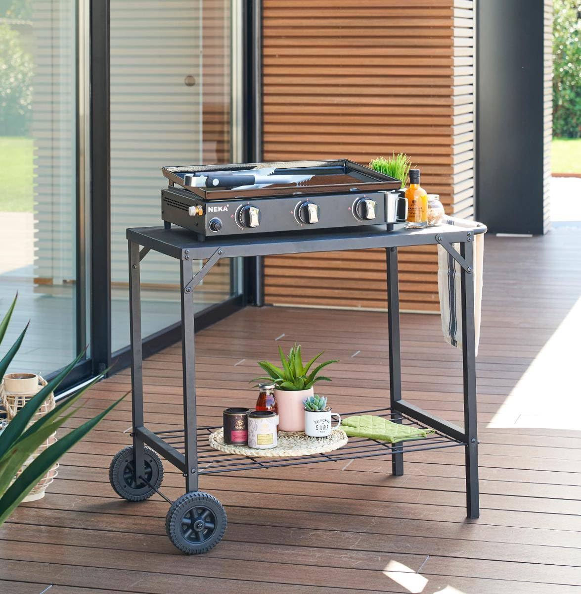 Neka - Carrito para Barbacoa Negro - 75 x 58 x 90 cm