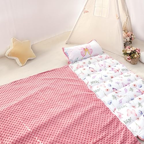 Miniatura 5 de Pea Pod Tapete para siesta para niños pequeños con almohada y manta de forro polar, ultra suave, para niños, para guardería, preescolar, jardín de