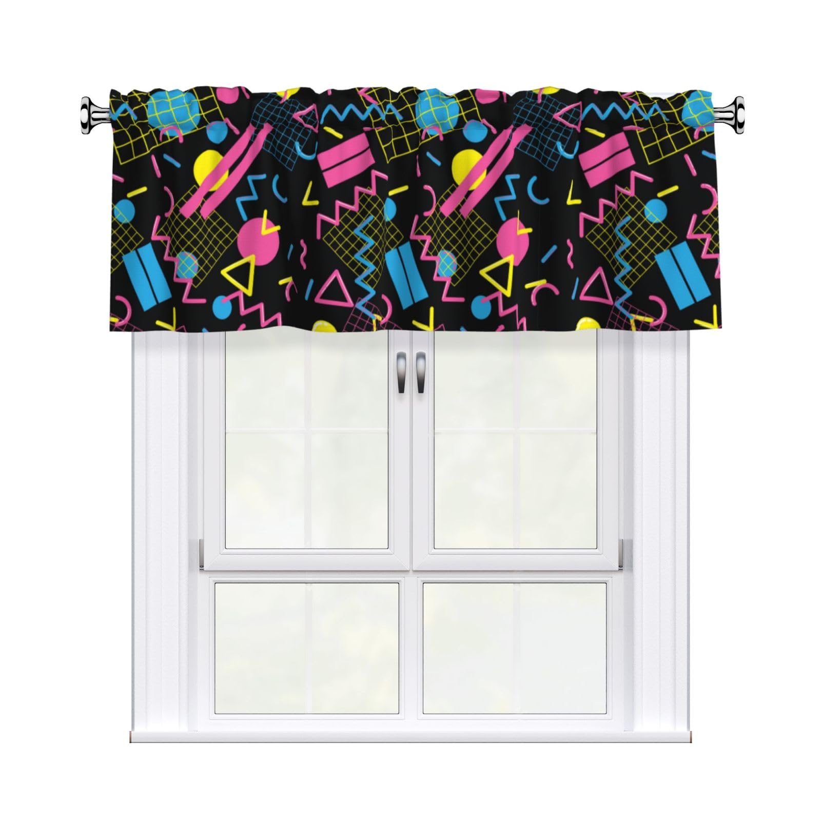 Noble Ren 8090memphis Short Curtain Valance 54x18in For Kitchen Bathroom Cafe Living Room Decoration