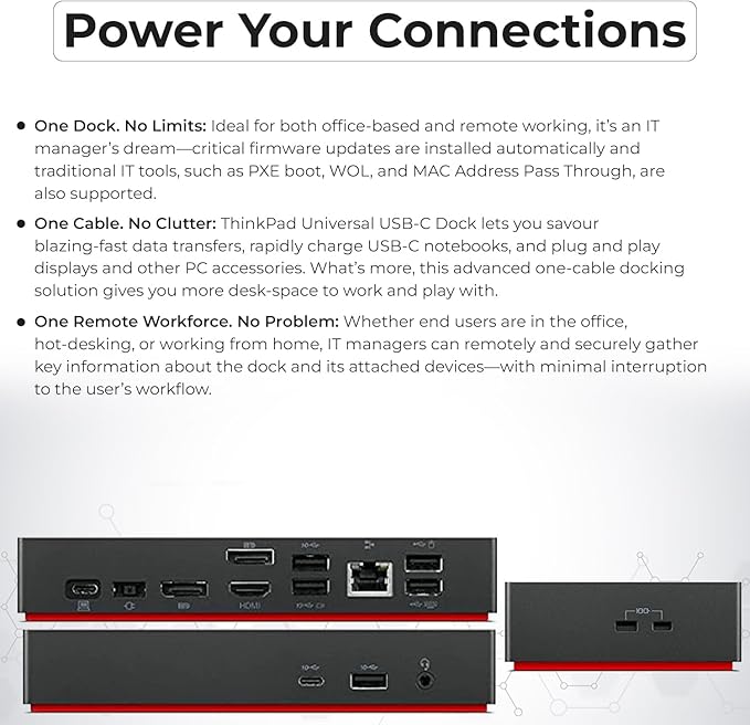 Docking Station Lenovo Thinkpad 40AY0090US Dual Monitor 4K USB-C 90W miniatura 8