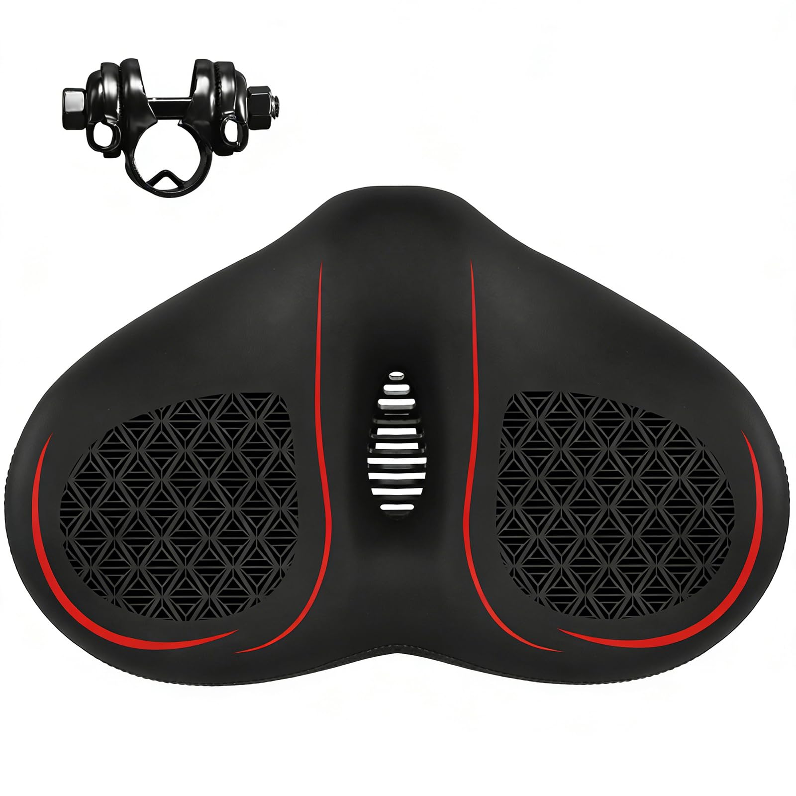 Sillín De Bicicleta, Sillín Extra Ancho para Hombre Y Mujer para Bicicleta Estática Amortiguador De PU Asiento Transpirable Universal para Bicicletas De Montaña Urbanas Eléctricas Y De Carretera