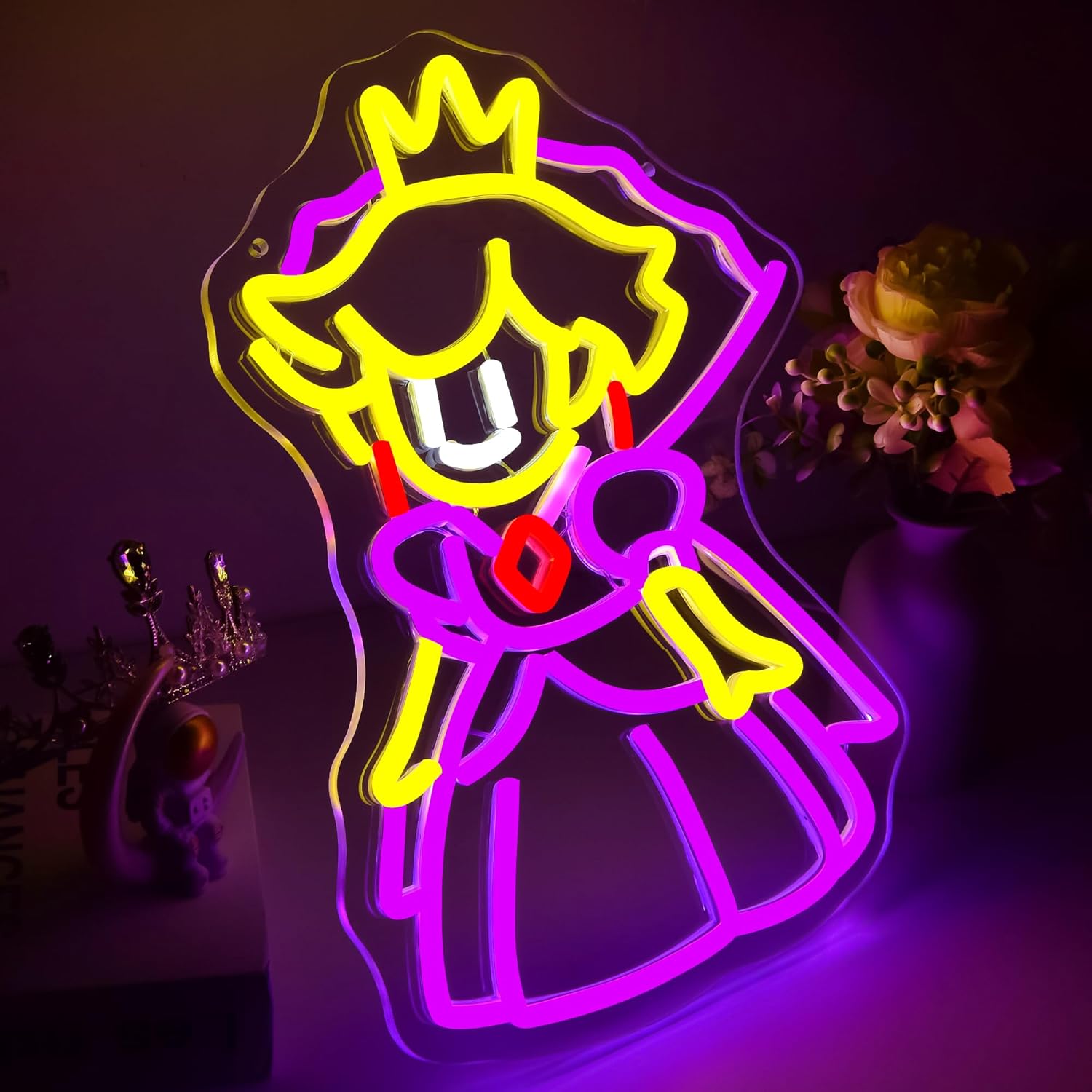 Princess Neon Sign for Wall Decor Dimmable Princess Led Neon Light for Girls Birthday Gifts for Kids Dimmable Led Sign for Man Cave Living Room Club Bar Dorm Decor Size14.3 * 10.4In (P320) - Image 2