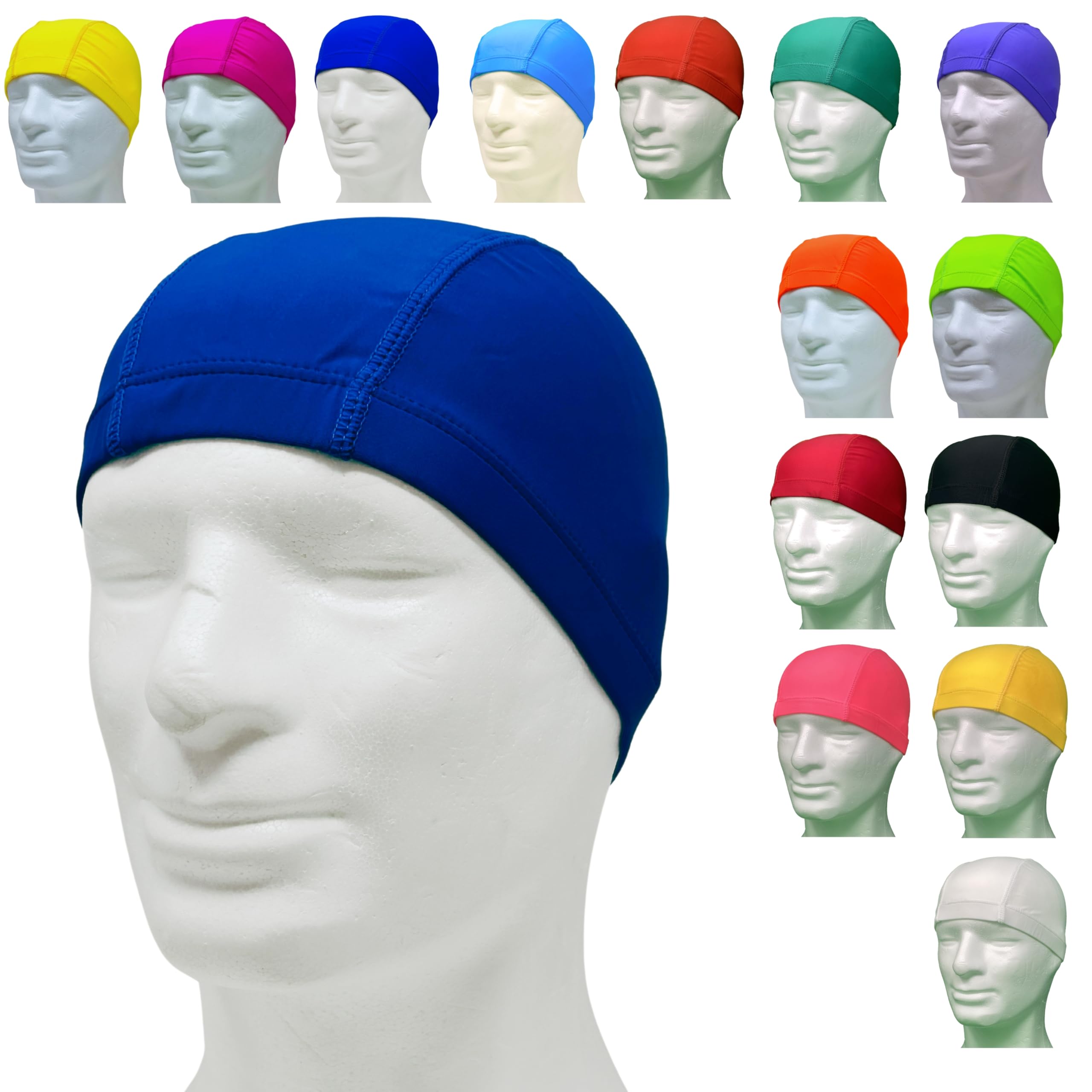 Professional Swimming Headphones in Lycra Hypoallergenic Latex Free or Silicone - FAMILY DISCOUNTS - Swimming cap licra Unisex, Aquagym for Adults and Teenagers. Pack of 1-4 pcs. โ image 1