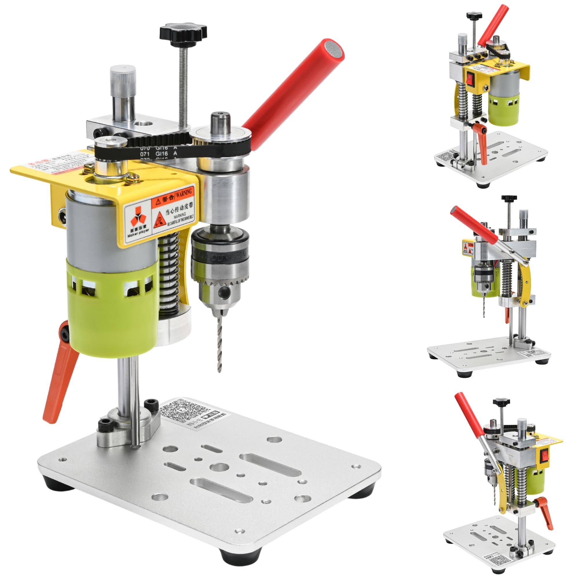 Electric Mini Drill Press, Precision Benchtop Drill Press, Two-way Hand Drill Press, 7 Speed Drilling Machine w/ B10 Chuck for 0.6-6mm Bits, Mefape DIY Metal Woodworking Jewelry Drill Tool