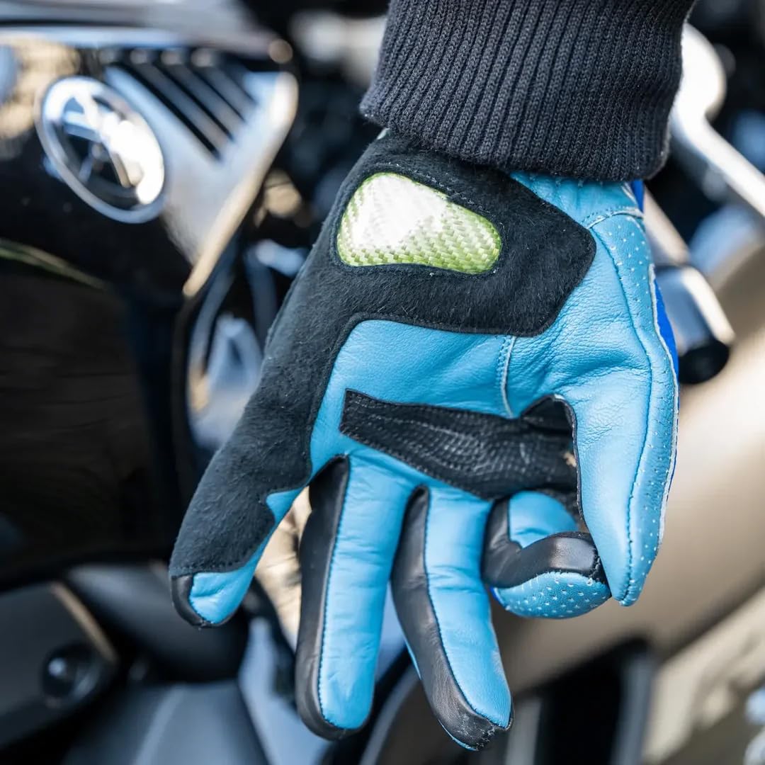 Motorradhandschuhe Funky Collection Leder - Motorradhandschuhe Herren aus Echtleder - Motorrad Handschuhe Herren - in vielen bunten Designs - Stylisch & Sicher