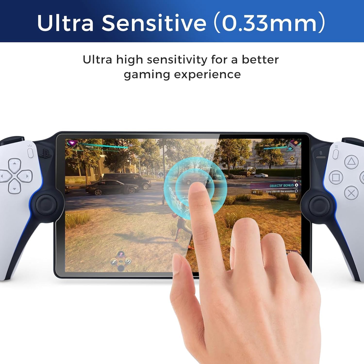 IBETEK 3 Protector de Pantalla Vidrio Templado para Sony PS5 PlayStation Portal, Dureza 9H, Resistente a Arañazos y Huellas Dactilares — view 6