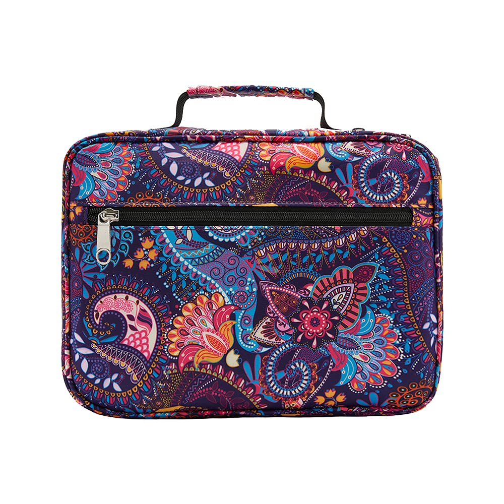 Gatycallaty Bible Cover for Women Bible Case Carrier Carrying Bag with Handles Ladies Teens Floral Pattern Flower Print Scripture Tote Good Book