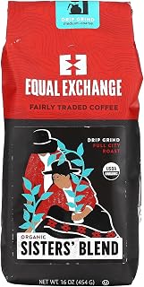 Equal Exchange Organic Sisters' Blend, Drip Grind, Full City Roast, 16 oz (454 g)