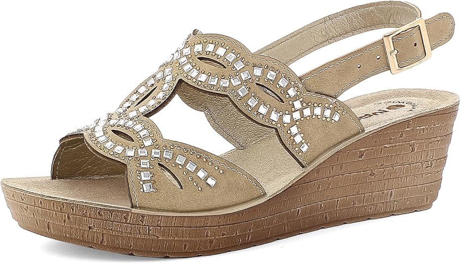 inblu Women's Sandali Donna Con Doppia Chiusura In Velcro