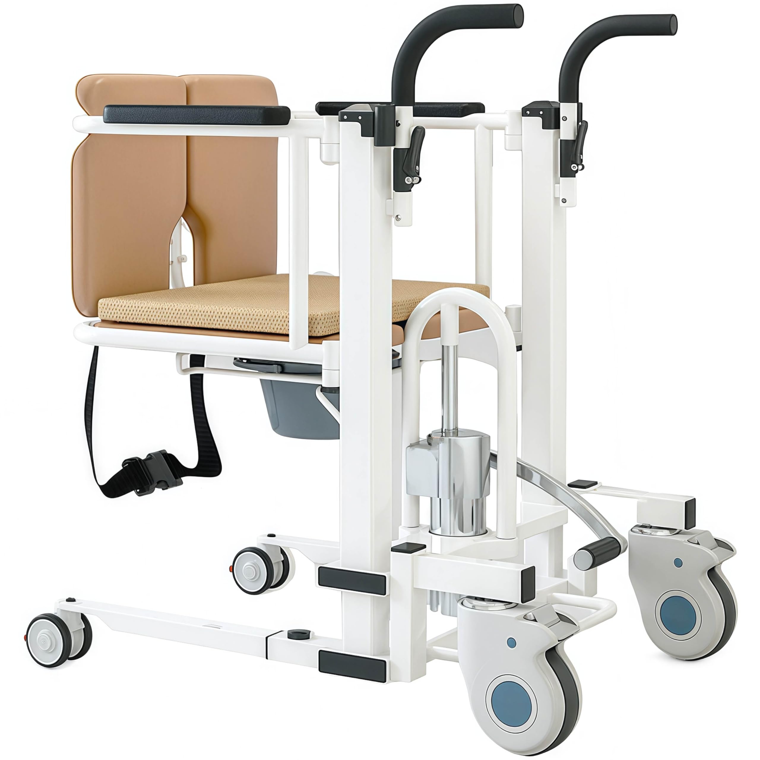 Silla de traslado de elevación para pacientes, ayuda de transporte móvil 4 en 1, asiento dividido para ancianos y discapacitados, asistencia de movilidad