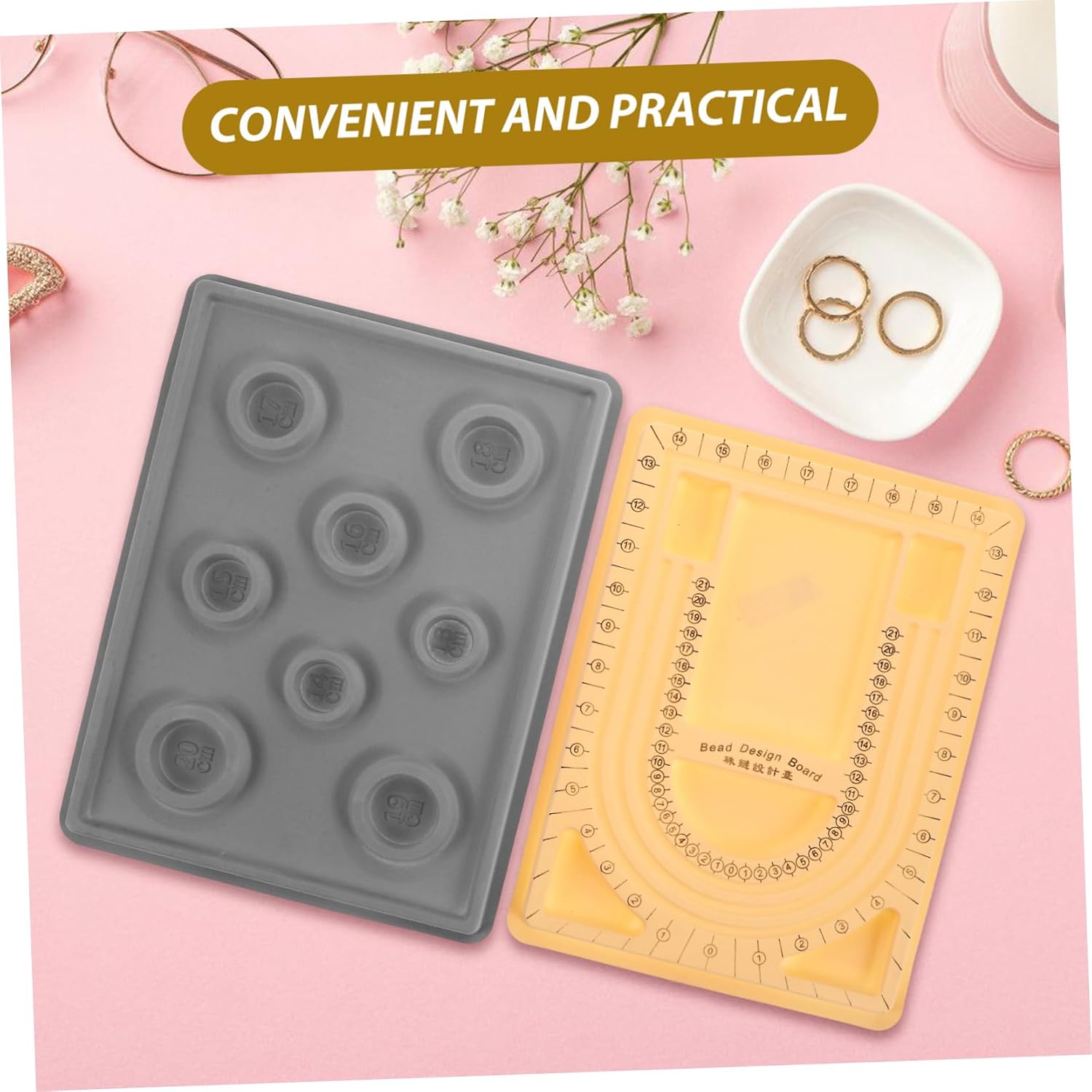 2pcs Plastic Bead Board for Jewelry Making and Crafting Organizer