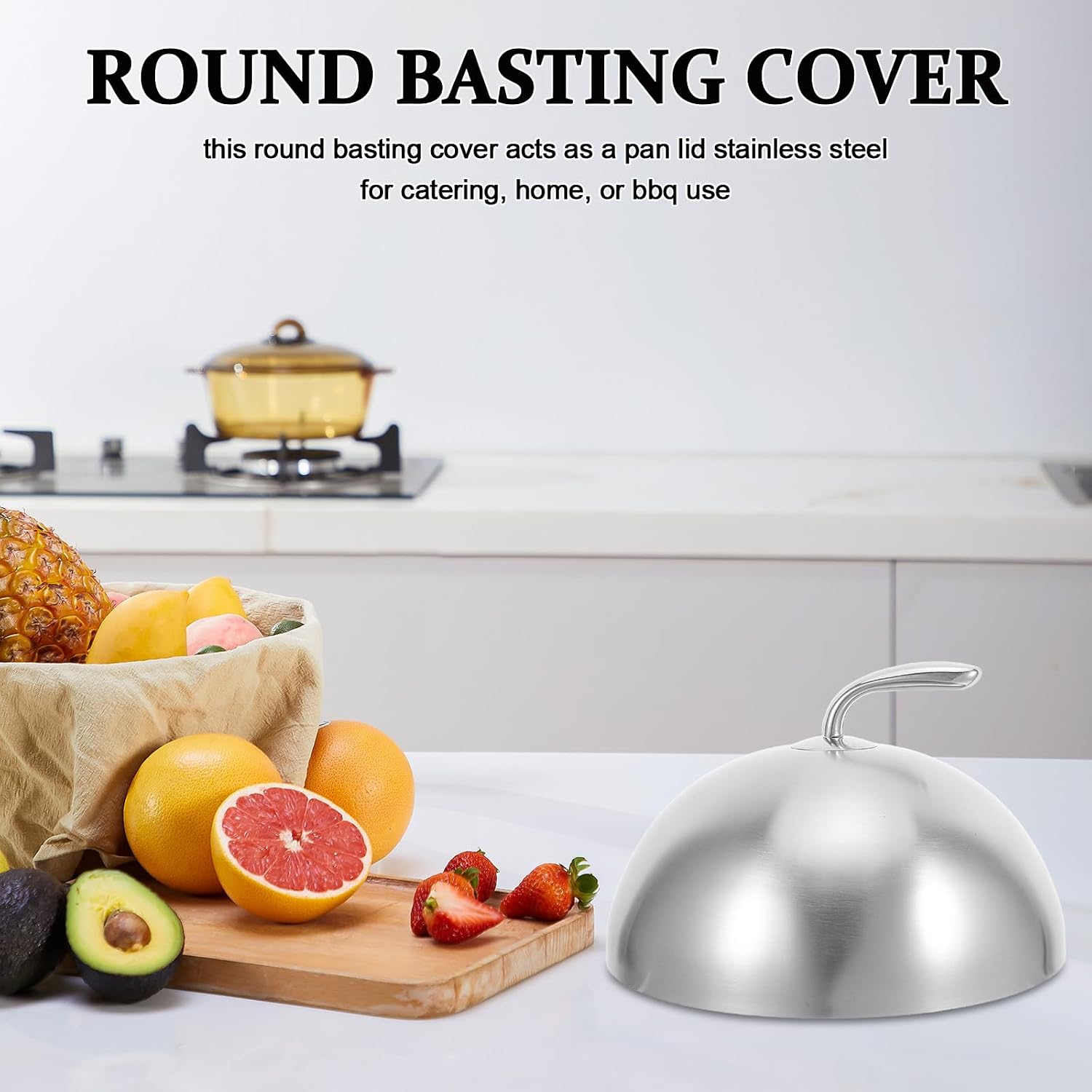 Cheese Melting Dome - 28cm/11" Heavy Duty Round Basting Cover - Stainless Steel Steaming Cover Grilling Melting Dome for Flat Top Griddle Grill - Griddle Accessories