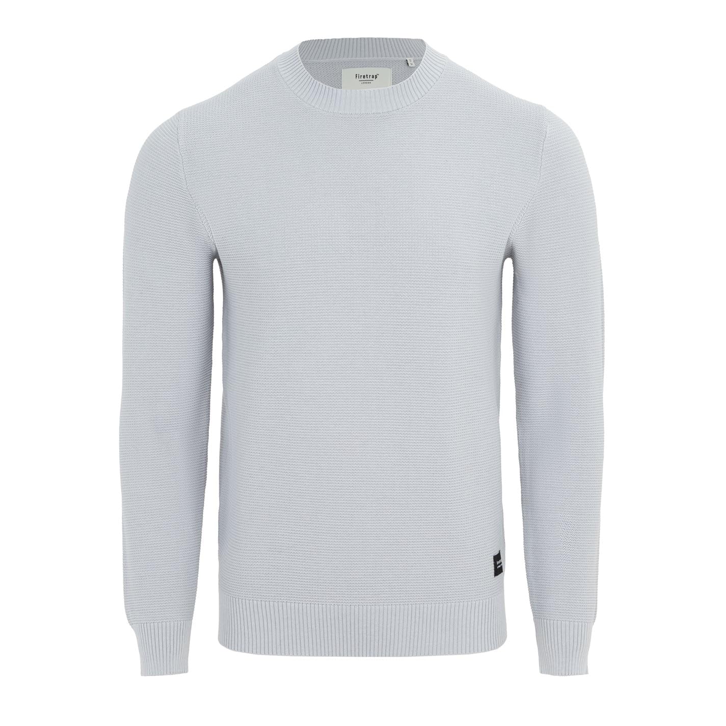 Firetrap Mens Crew Neck Jumper Knitted Pullover Light Grey M