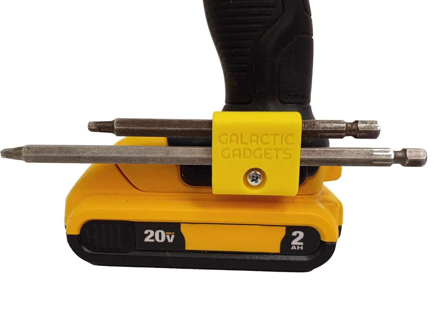 Long Bit Magnetic Holder for Dewalt 20V, Securely Holds Long and Short Bits - Galactic Gadgets (Yellow)