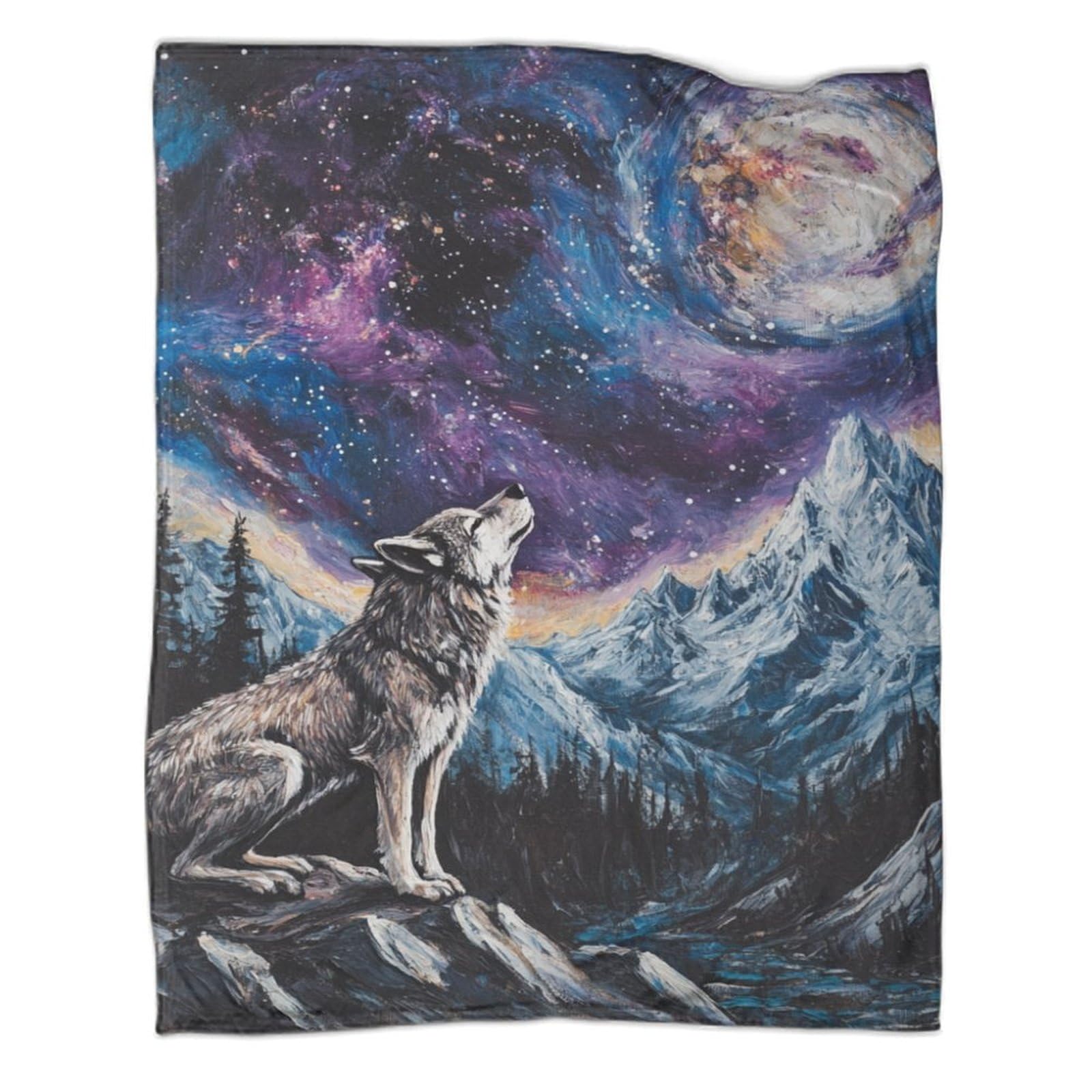 Plaid loup en microfibre douce pour stopper les frissons au lit