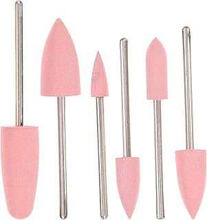 Acrilic Nails Kit 6pcs Women Nail Drill Bit Manicure Art Polishing Drill Bit Metal Nail Grinding Head Tools for Nail Salon Diamond Tipped Drill Bit