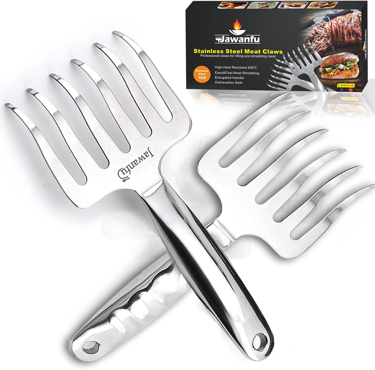 Jawanfu Meat Shredder Claws, Stainless Steel Bear Claws for Shredding