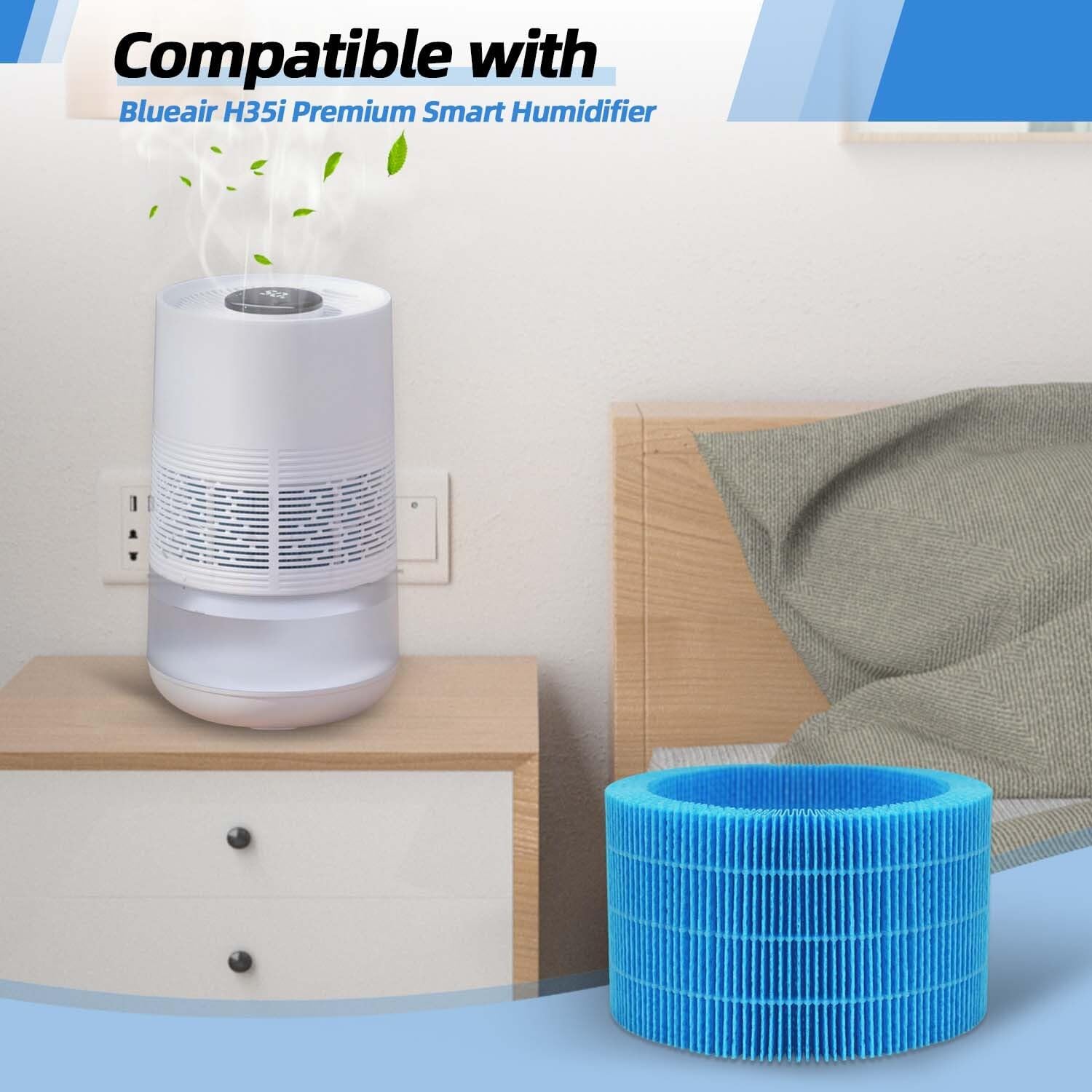 2 Pack H35i Wick Replacement Filter Compatible for 3.5L Blueair Premium Smart Humidifier