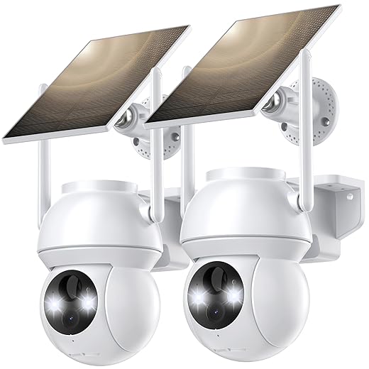 Solar Wireless Security Cameras - 2 Pack