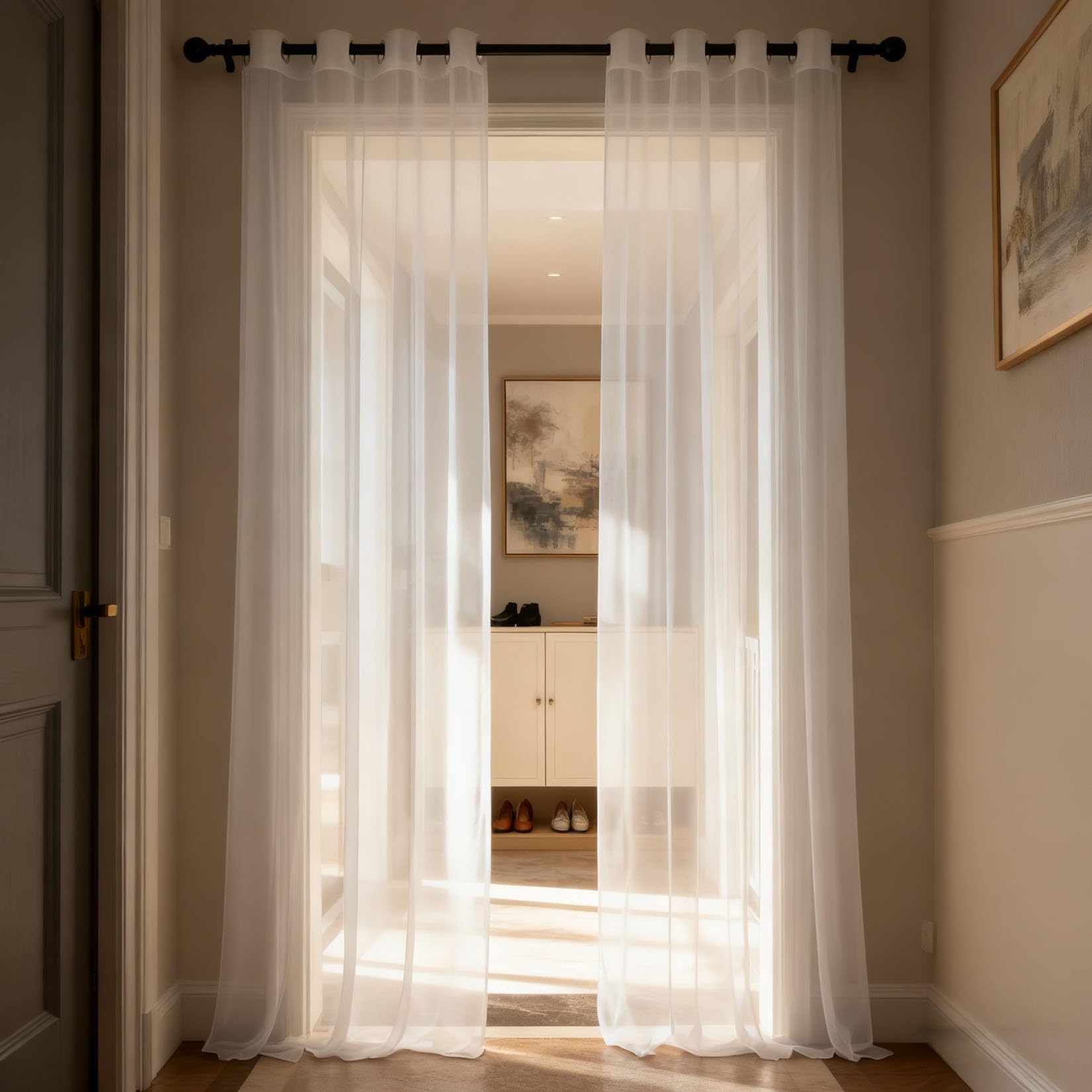 Rideaux voilages luxueux et doux style vintage élégant pour salon