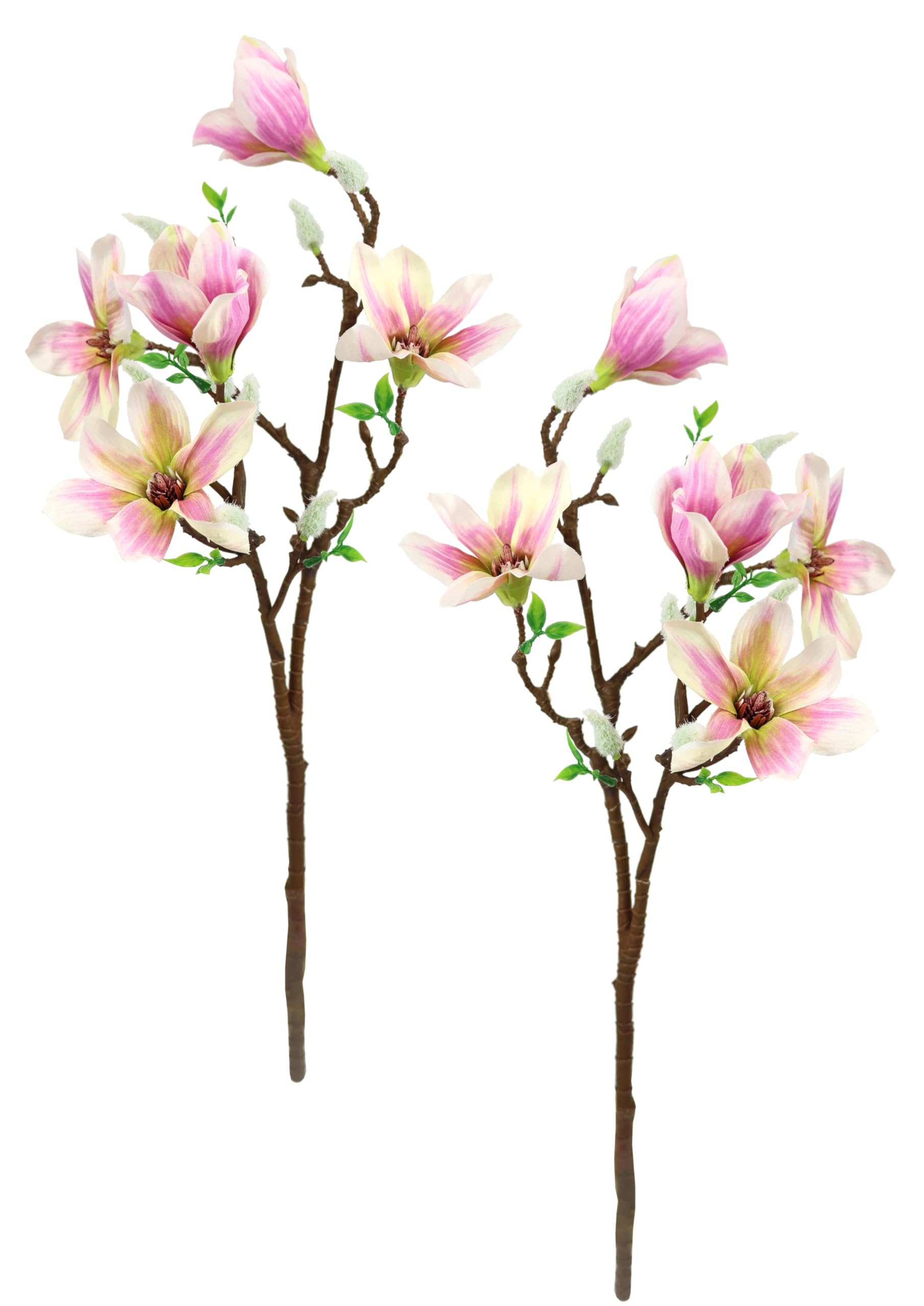 Sztuczna gałąź magnolii sztuczny kwiat magnolia wiązka sztuczna roślina gałąź dekoracja pokoju, delikatna wiosenna dekoracja, gałąź, pojedyncze kwiaty, pąki, kwiaty, bukiet ślubny, jedwabne kwiaty,