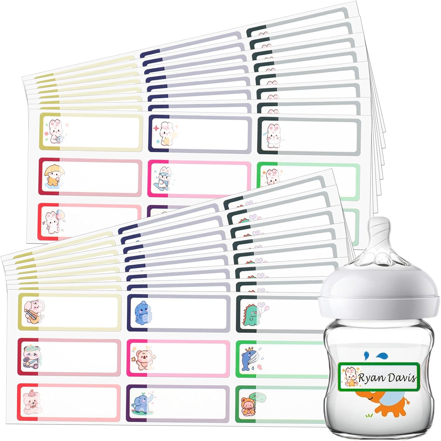 Baby Bottle Labels for Daycare, 144PCS Waterproof Name