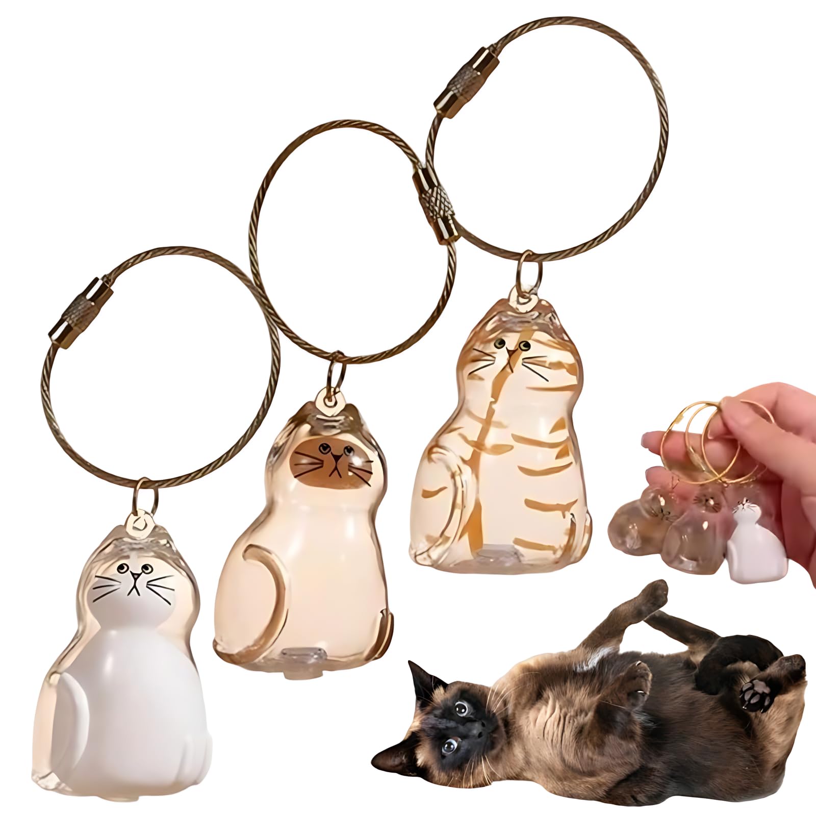 Amazon.com: Cat Hair Memorial Capsule Keychain – Cat Hair Storage