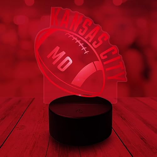 Miniatura 4 de CLORURBANLIVE Lámpara de noche 3D de búfalo de fútbol 3D para niños, regalo de 16 colores cambiantes, control remoto de habitación de niños,