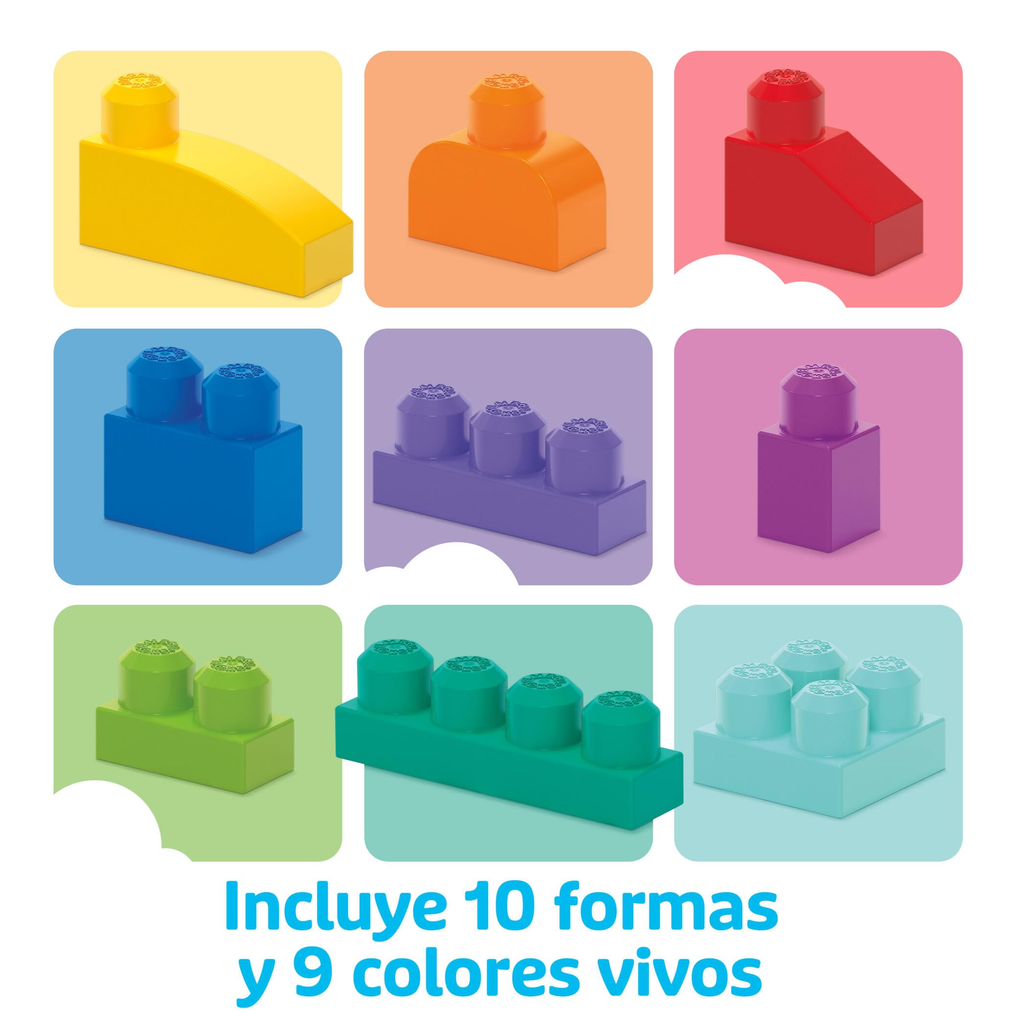 Mega Bloks Bolsa clásica con 80 bloques de construcción, juguete para bebé +1 año Mattel DCH63)