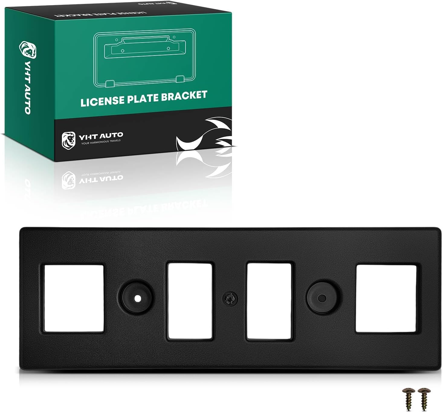 YHTAUTO Front License Plate Bracket w/Screws Compatible with Hyundai Sonata 2020-2023, PP Plastic Black Bumper License Plate Frame, No Drill Licence Plate Holder