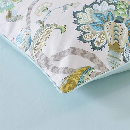 Vista 24 de SOFTTA - 1 funda nórdica + 2 fundas de almohada Paisley Modern Juego de cama 100% algodón egipcio Amanda Azul