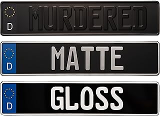 Black Custom German European License Plate - Authentic Embossed Aluminum License Plates from German