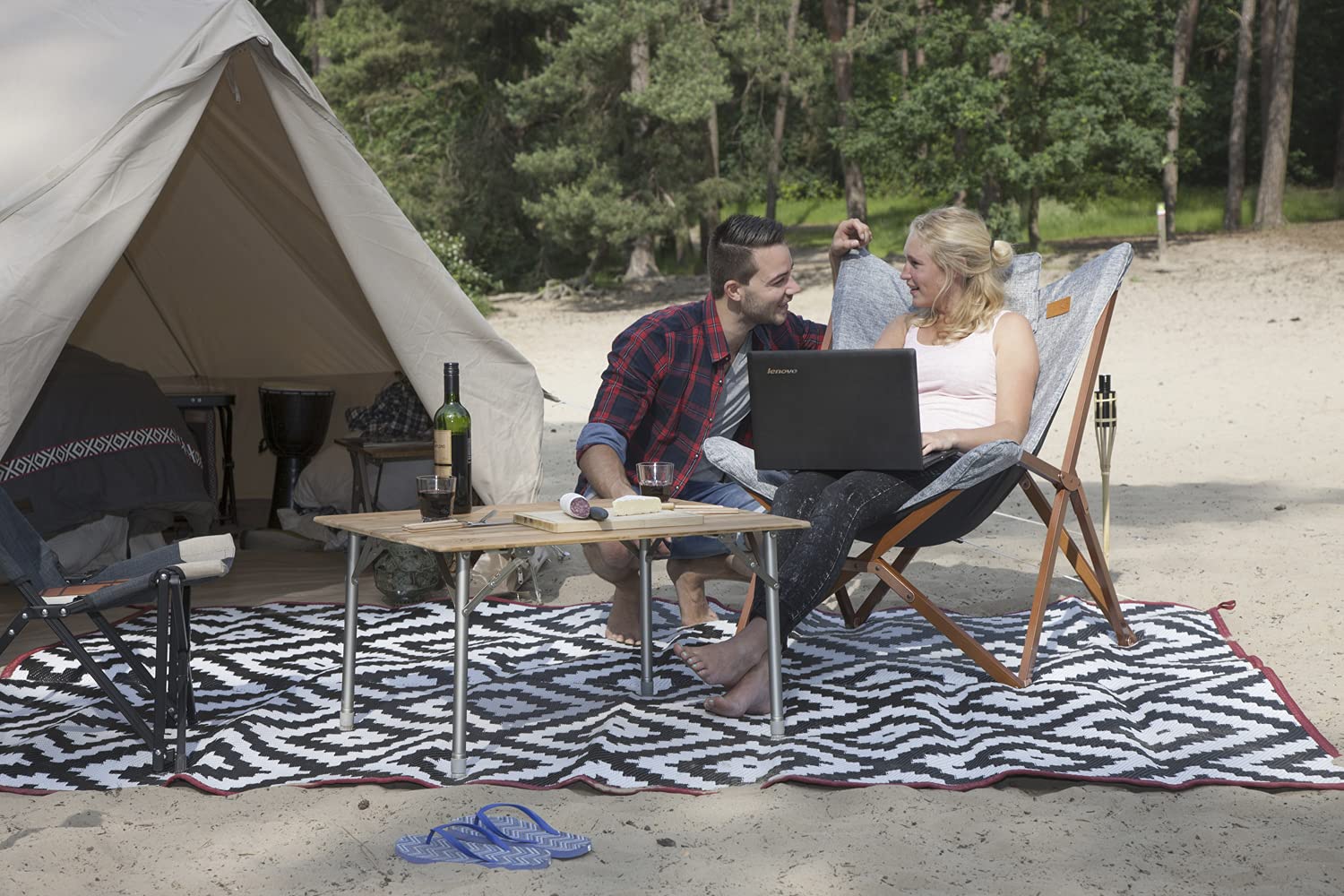 Bo-Camp - Urban Outdoor - Fauteuil Relax - Bloomsbury - L - Polyester Oxford - Gris