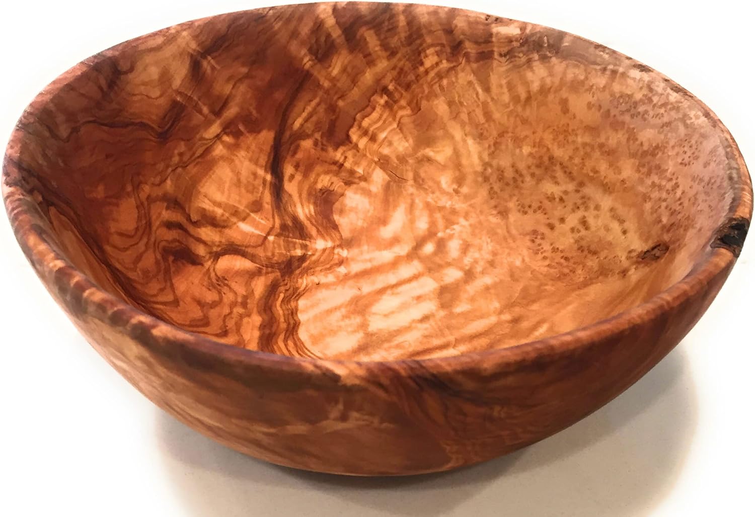 10" Artisan Olive Wood Serving Bowl Exotic Centerpiece or Serving Piece for Salads, Fruit, Snacks. In Sm 6", Med 7", Lg 8", Lg++ 10", XL 11", XXL 12", XXXL 13".(Large++ 10 inch)